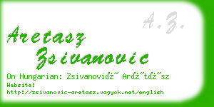 aretasz zsivanovic business card